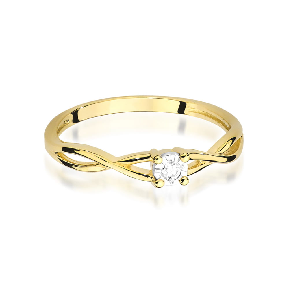Inel Aur 9K cu Diamant Natural 0.03 ct