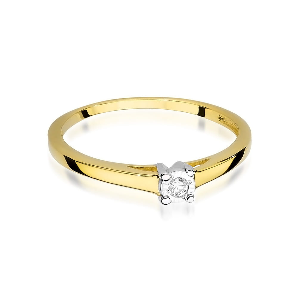 Inel Aur 9K cu Diamant Natural 0.03 ct