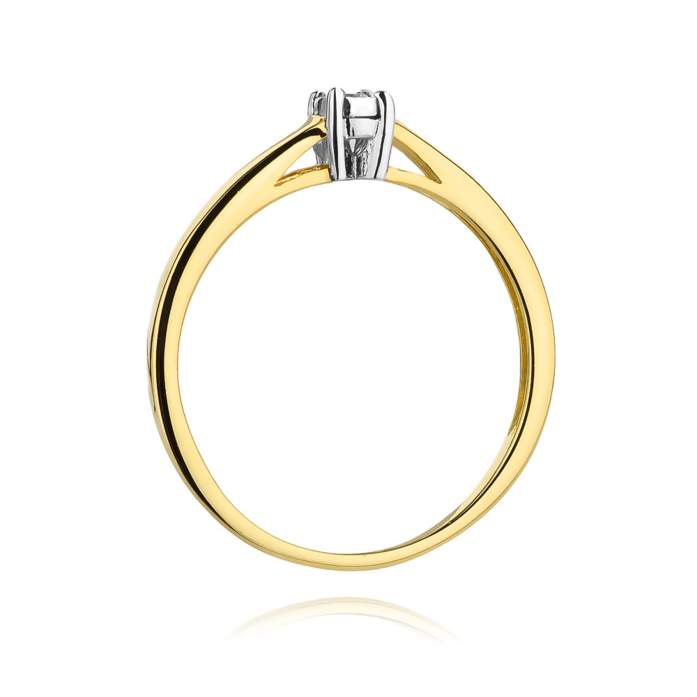 Inel Aur 9K cu Diamant Natural 0.03 ct