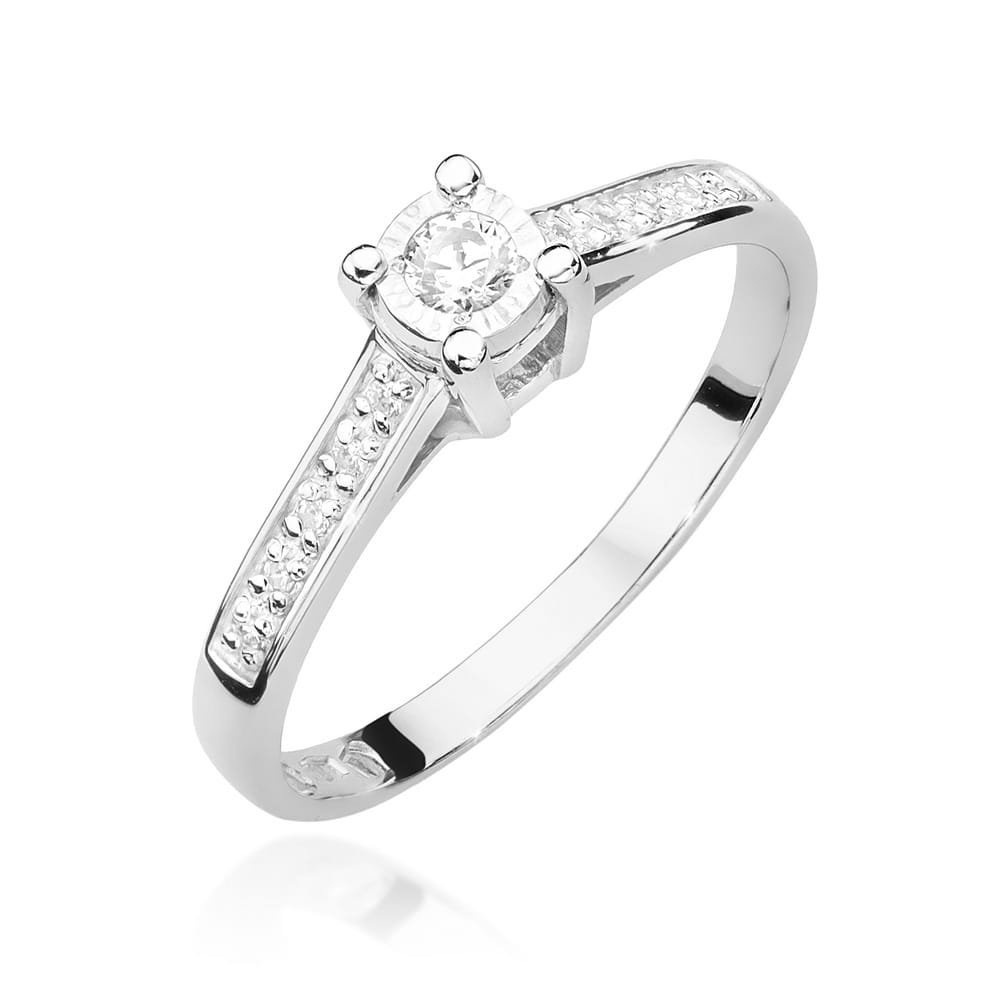 Inel Aur 9K cu Diamante Naturale 0.13 ct