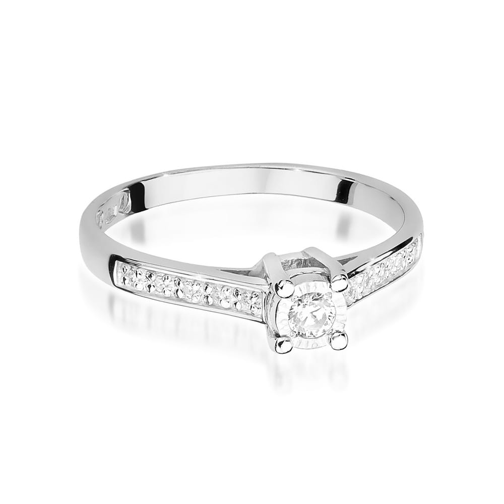 Inel Aur 9K cu Diamante Naturale 0.13 ct