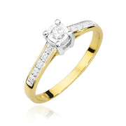 Inel Aur 9K cu Diamante Naturale 0.13 ct