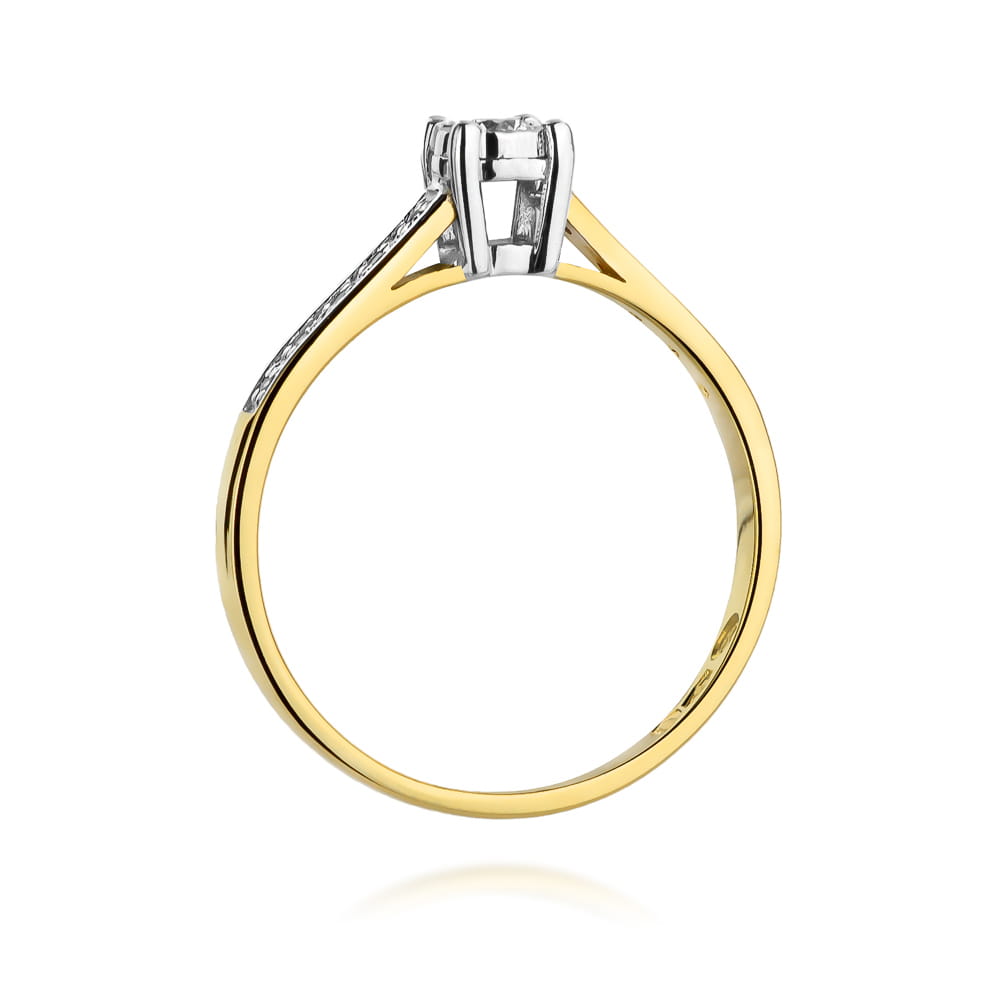 Inel Aur 9K cu Diamante Naturale 0.13 ct