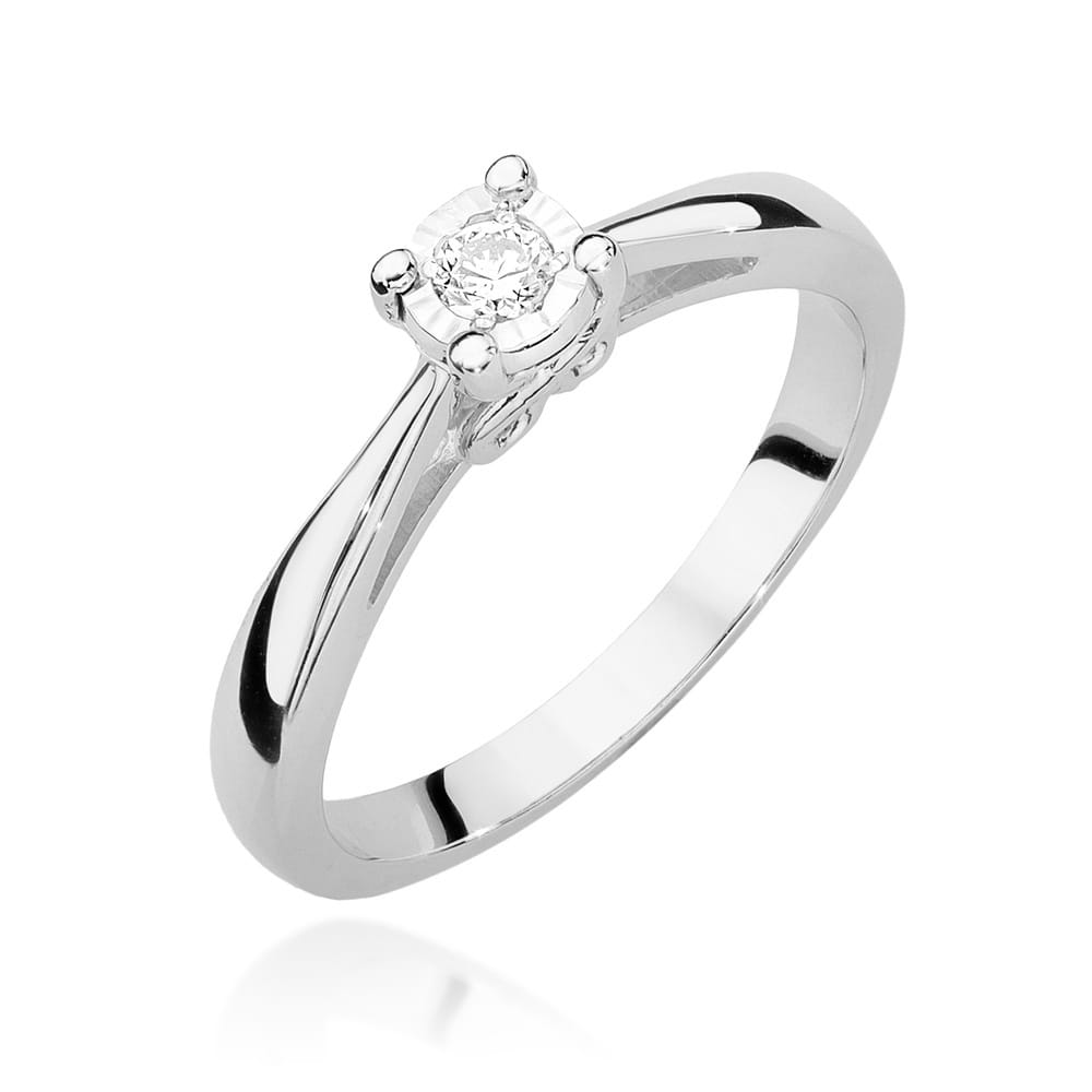Inel Aur 9K cu Diamant Natural 0.08 ct
