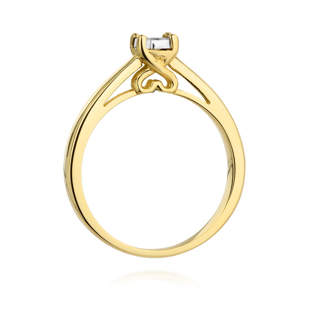 Inel Aur 9K cu Diamant Natural 0.08 ct