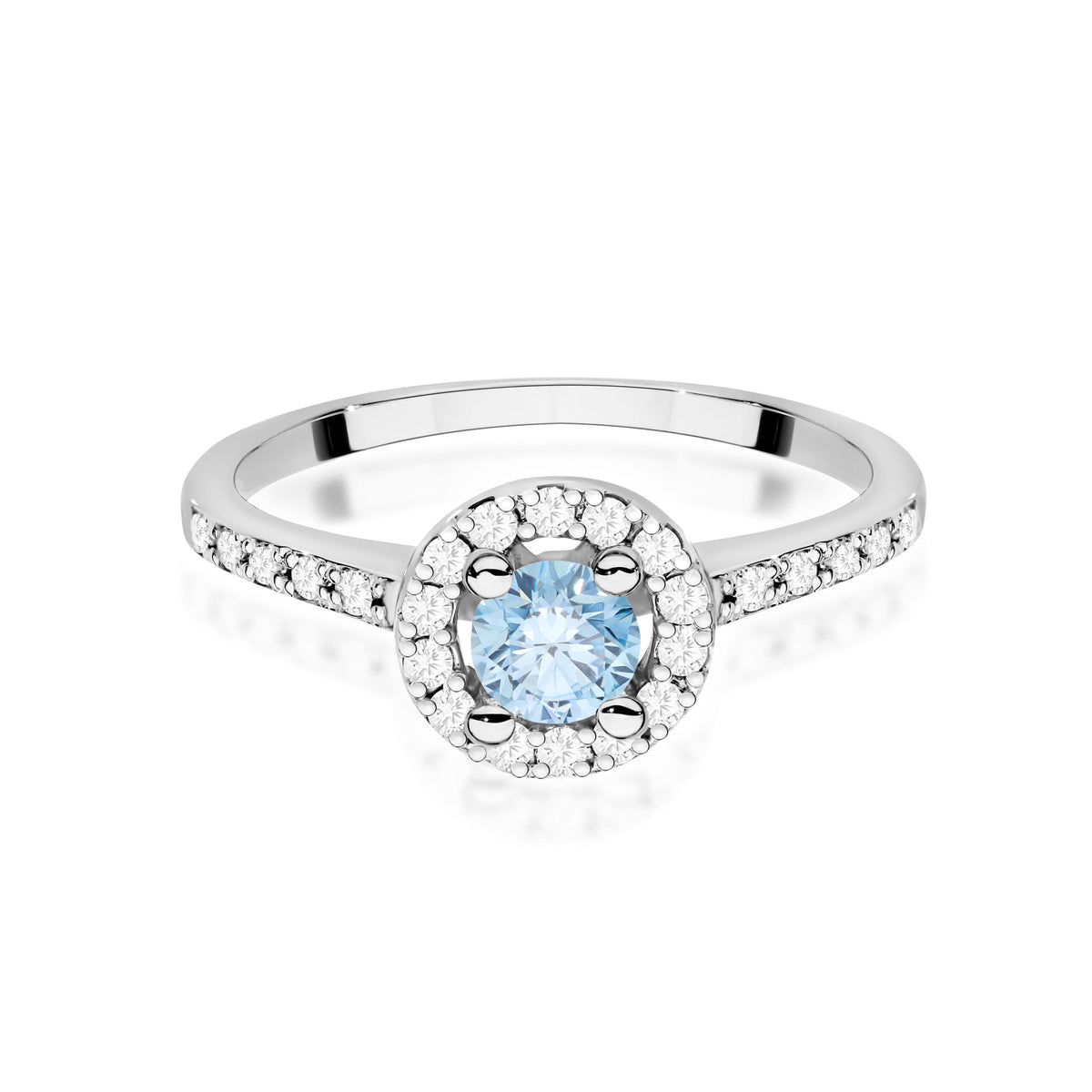 Inel Aur 14K cu Diamante Albastru de Laborator 0.72 ct
