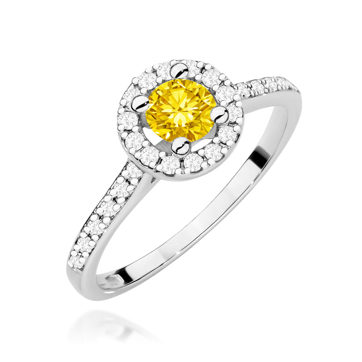 Inel Aur 14K cu Diamante Galben de Laborator 0.72 ct