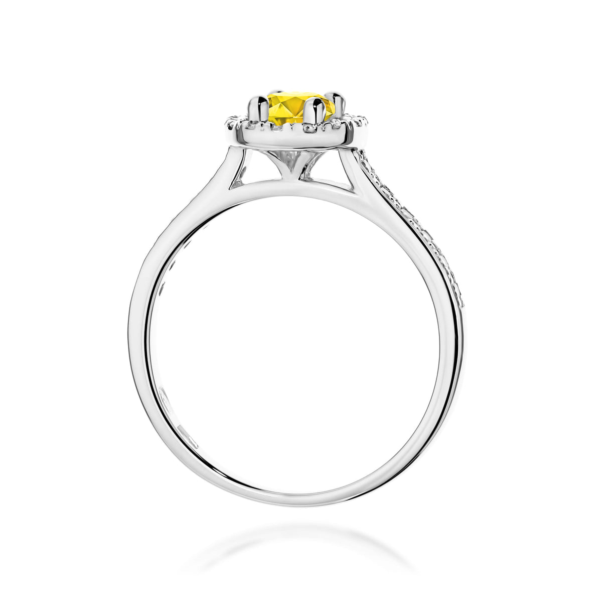 Inel Aur 14K cu Diamante Galben de Laborator 0.72 ct