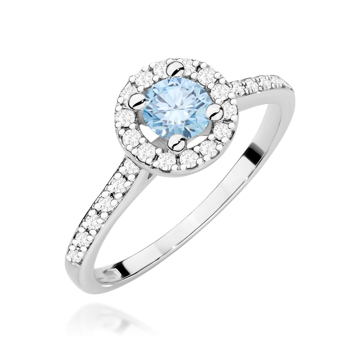 Inel Aur 9K cu Diamante Albastru de Laborator 0.72 ct