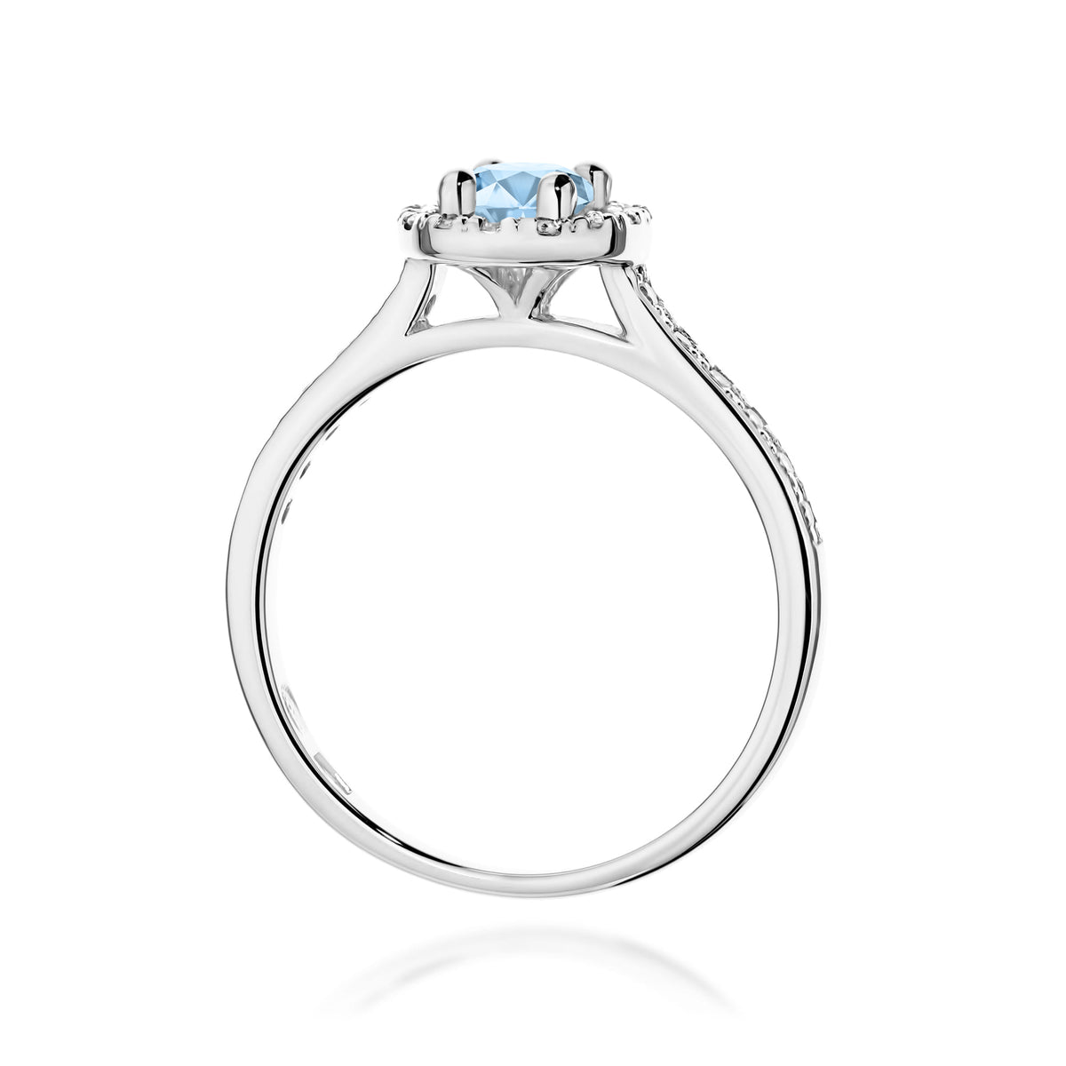 Inel Aur 9K cu Diamante Albastru de Laborator 0.72 ct