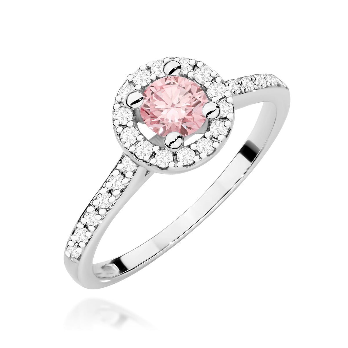 Inel Aur 9K cu Diamante Roz de Laborator 0.72 ct