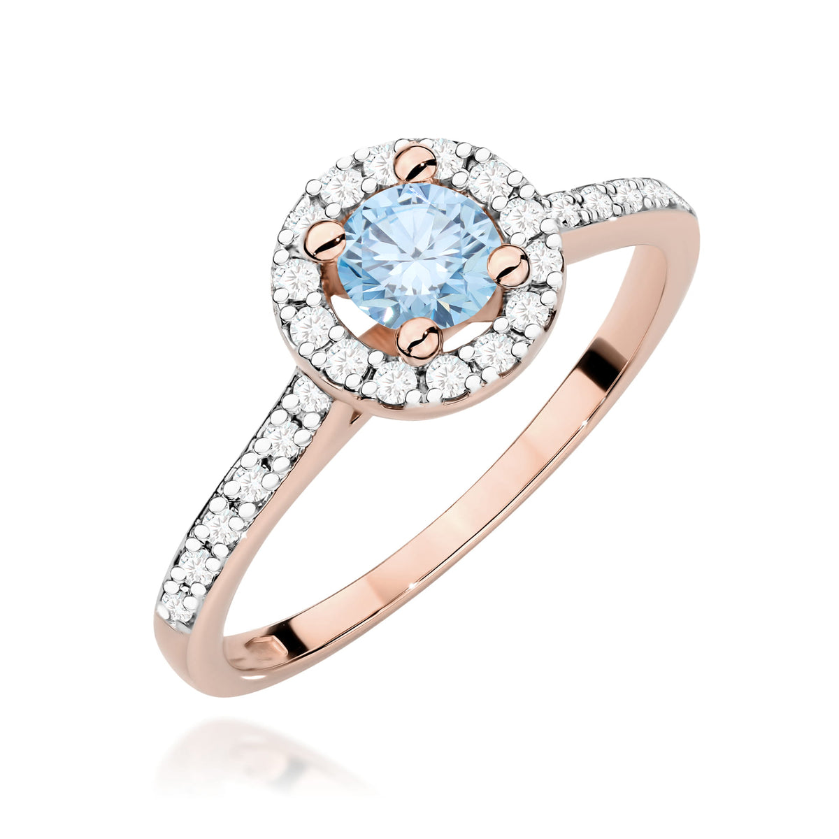 Inel Aur 14K cu Diamante Albastru de Laborator 0.72 ct