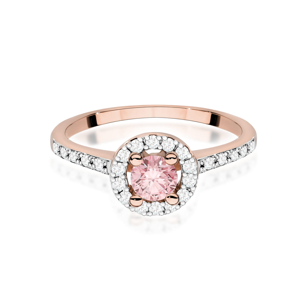 Inel Aur 14K cu Diamante Roz de Laborator 0.72 ct