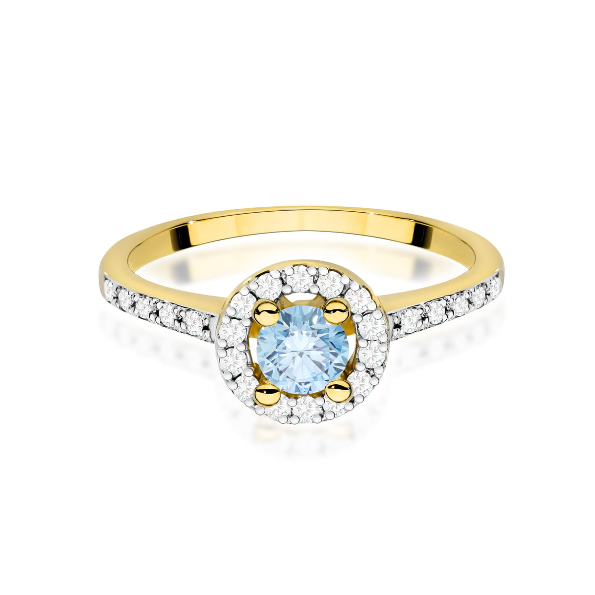Inel Aur 14K cu Diamante Albastru de Laborator 0.72 ct