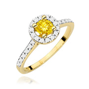 Inel Aur 14K cu Diamante Galben de Laborator 0.72 ct