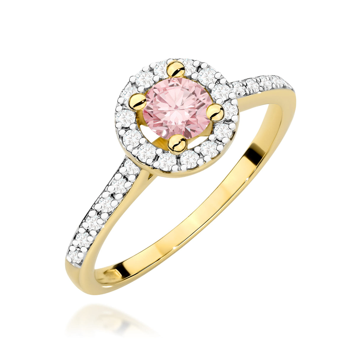 Inel Aur 9K cu Diamante Roz de Laborator 0.72 ct