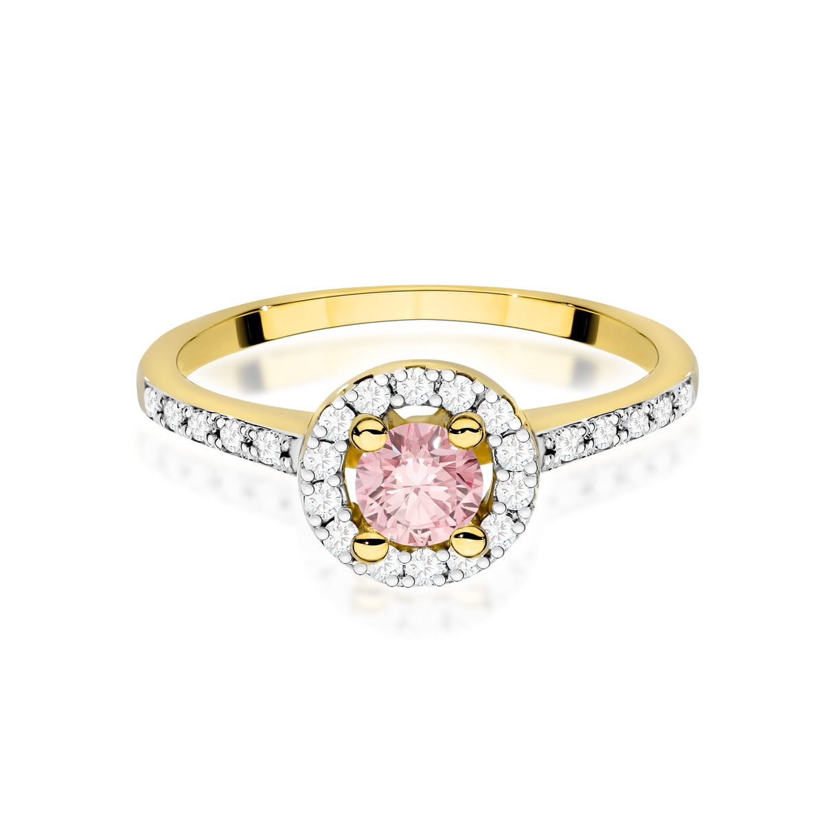 Inel Aur 9K cu Diamante Roz de Laborator 0.72 ct