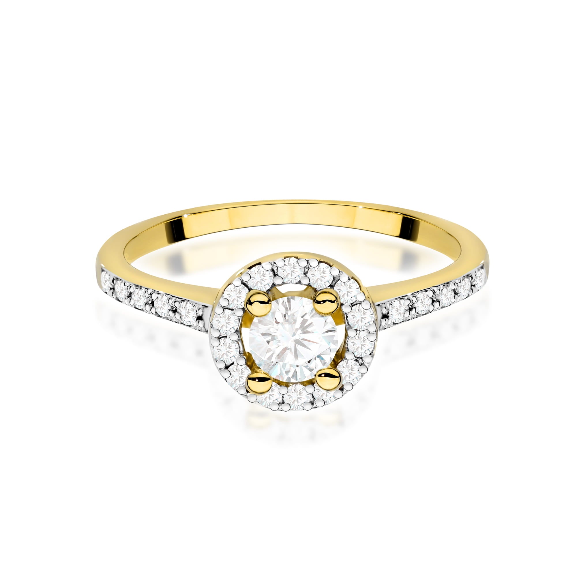 Inel Aur 9K cu Diamante de Laborator 0.52 ct
