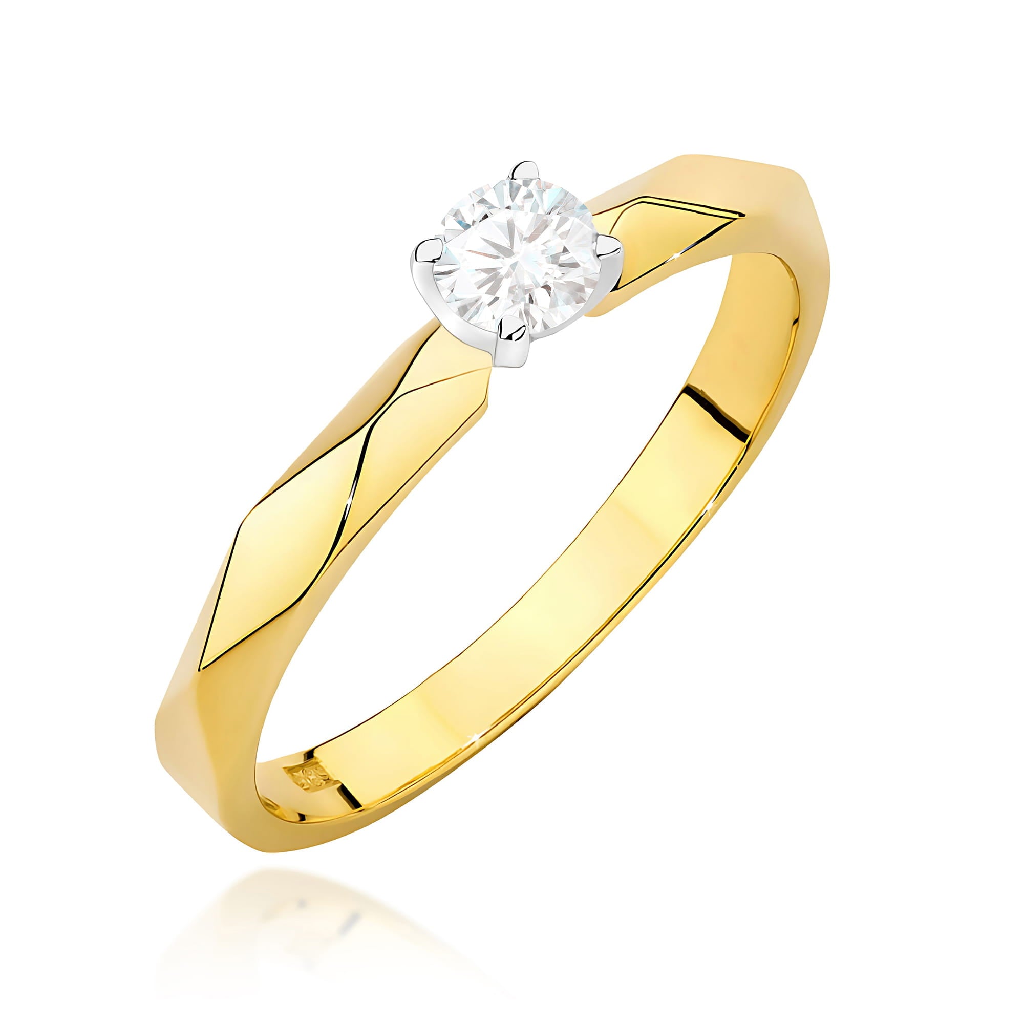 Inel Aur 9K cu Diamant Natural 0.10 ct