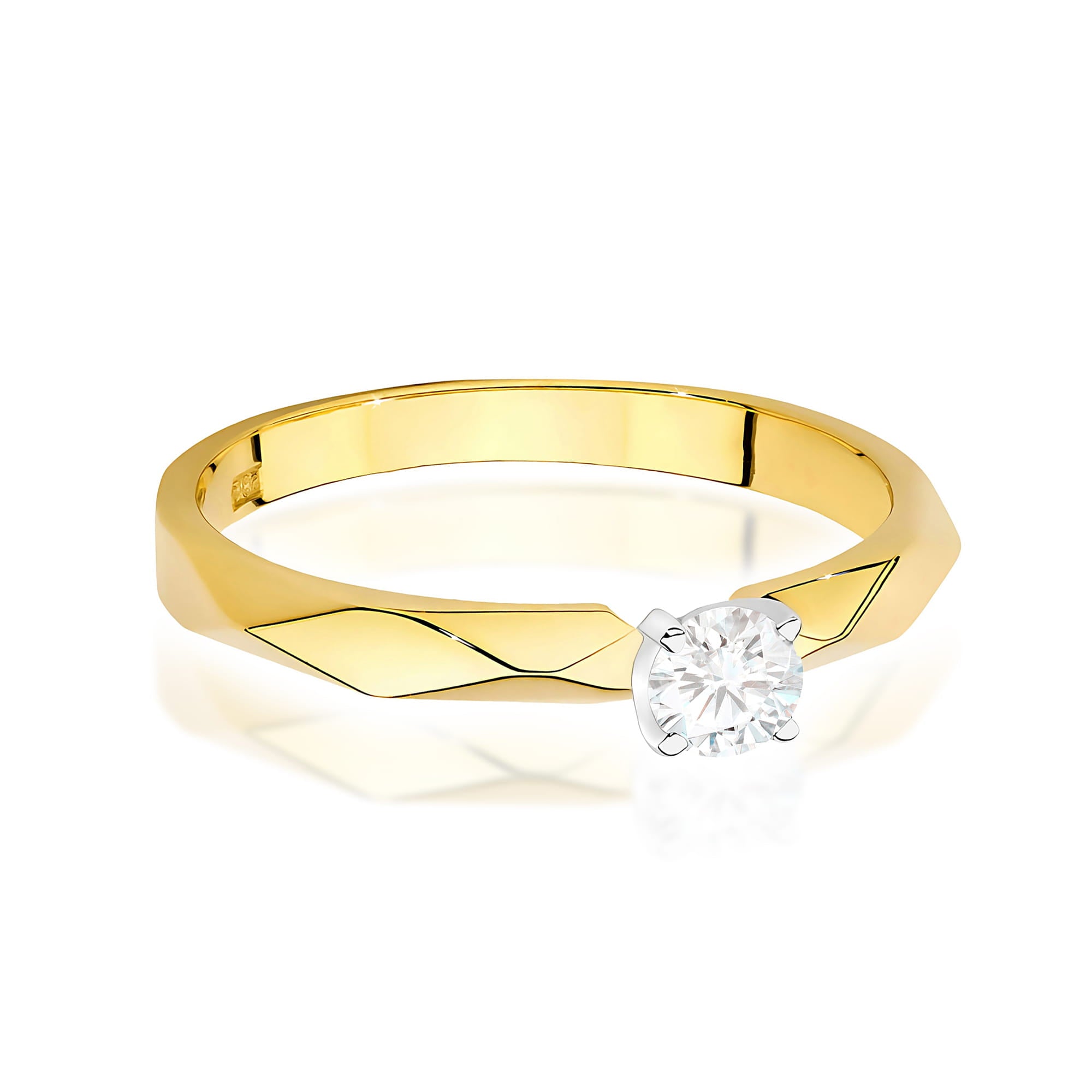 Inel Aur 9K cu Diamant Natural 0.10 ct