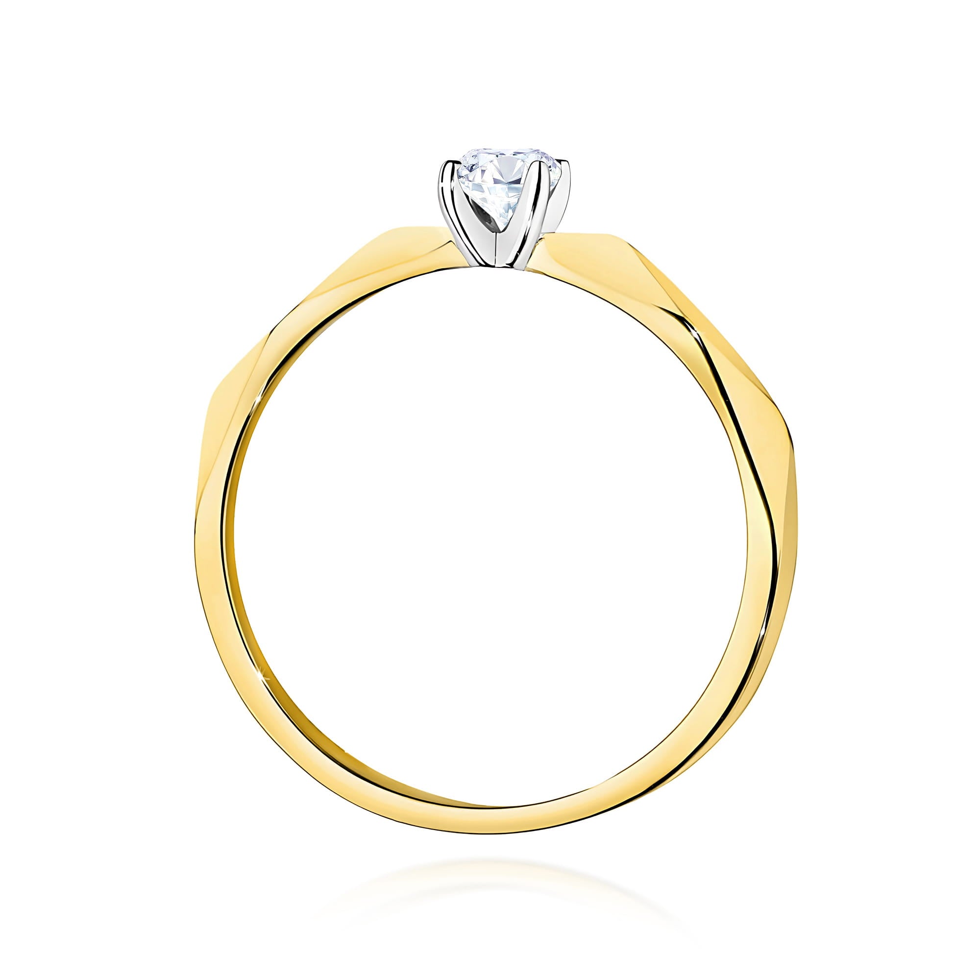 Inel Aur 9K cu Diamant Natural 0.10 ct