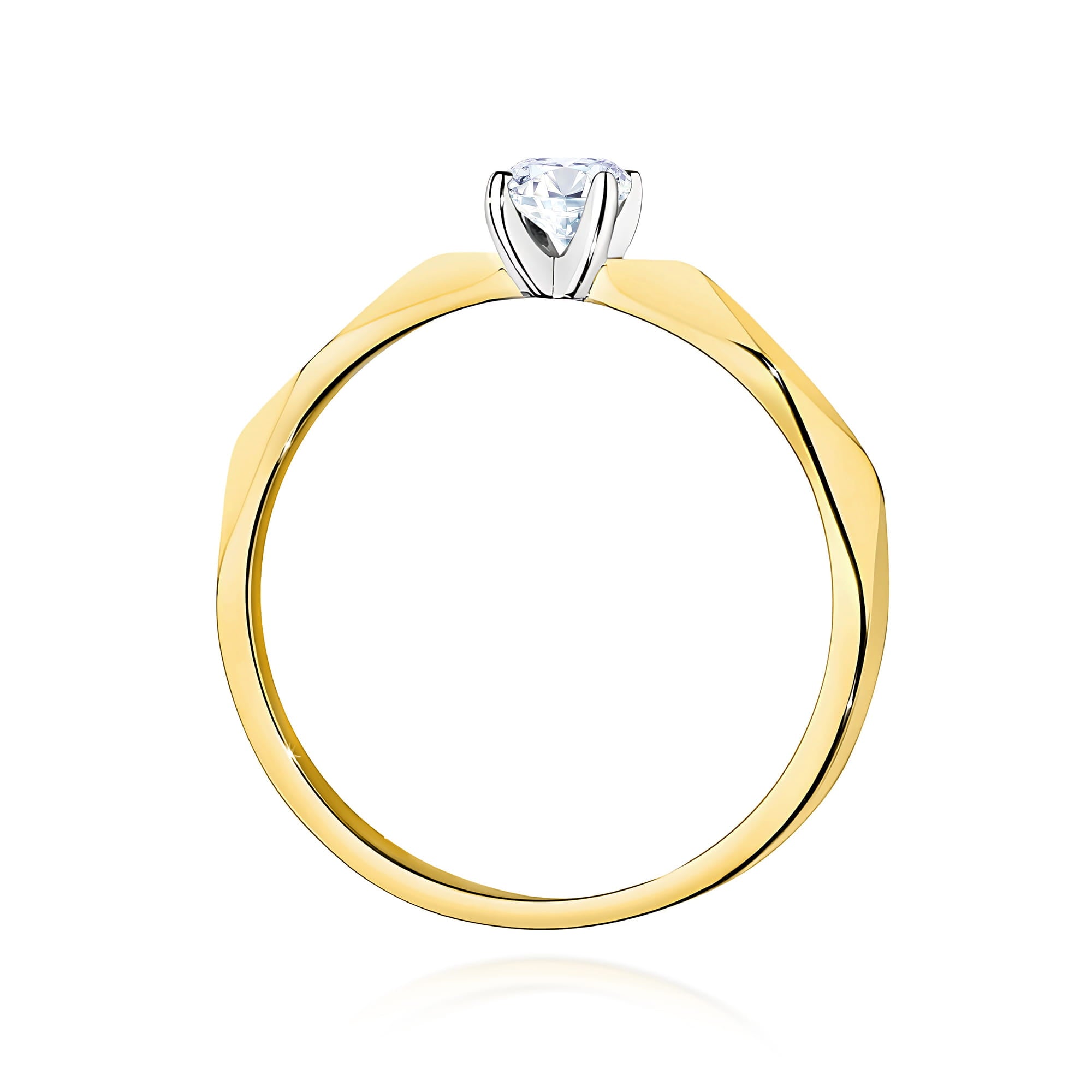 Inel Aur 9K cu Diamant Natural 0.15 ct