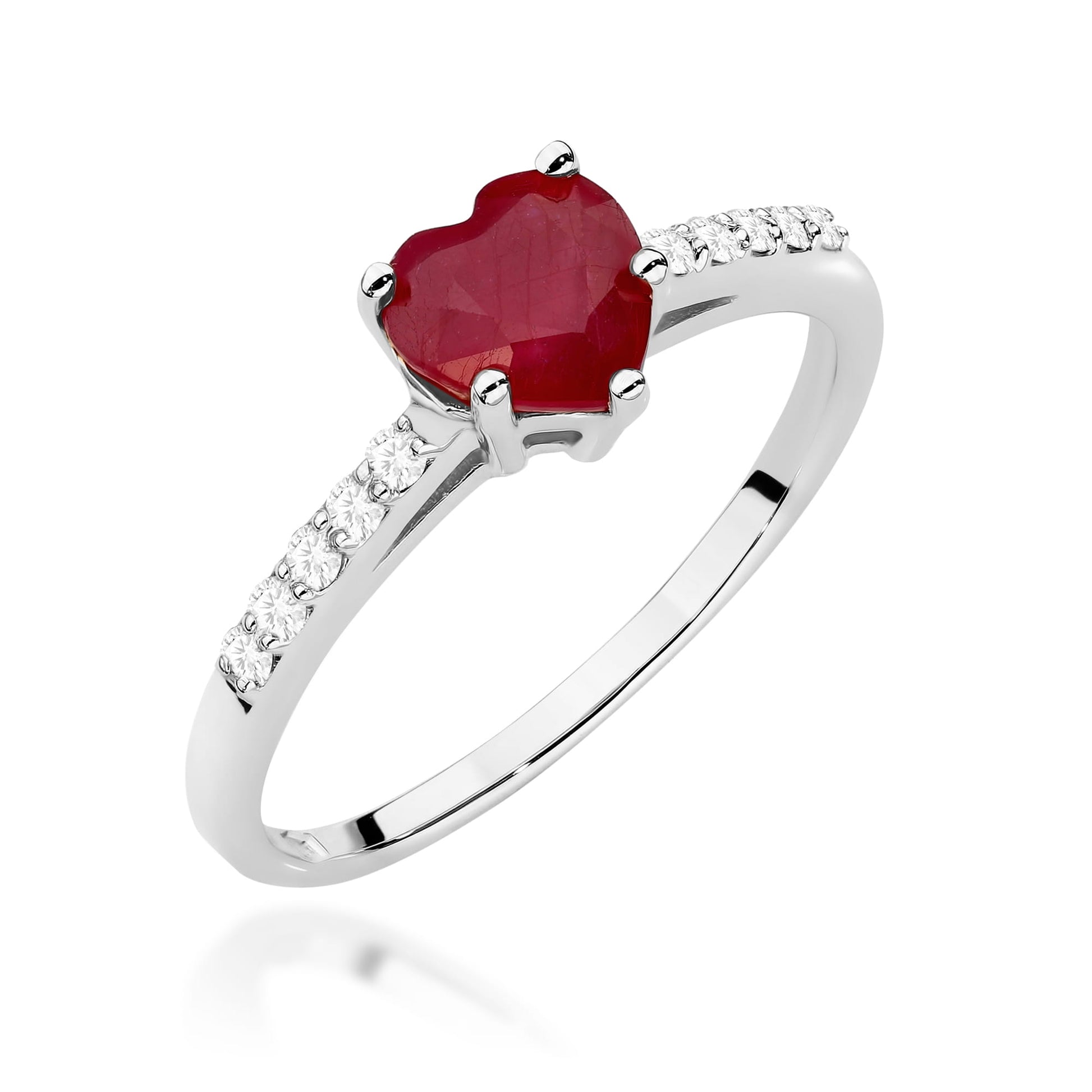 Inel Aur 9K cu Rubin 1.10 ct si Diamante Naturale 0.10 ct