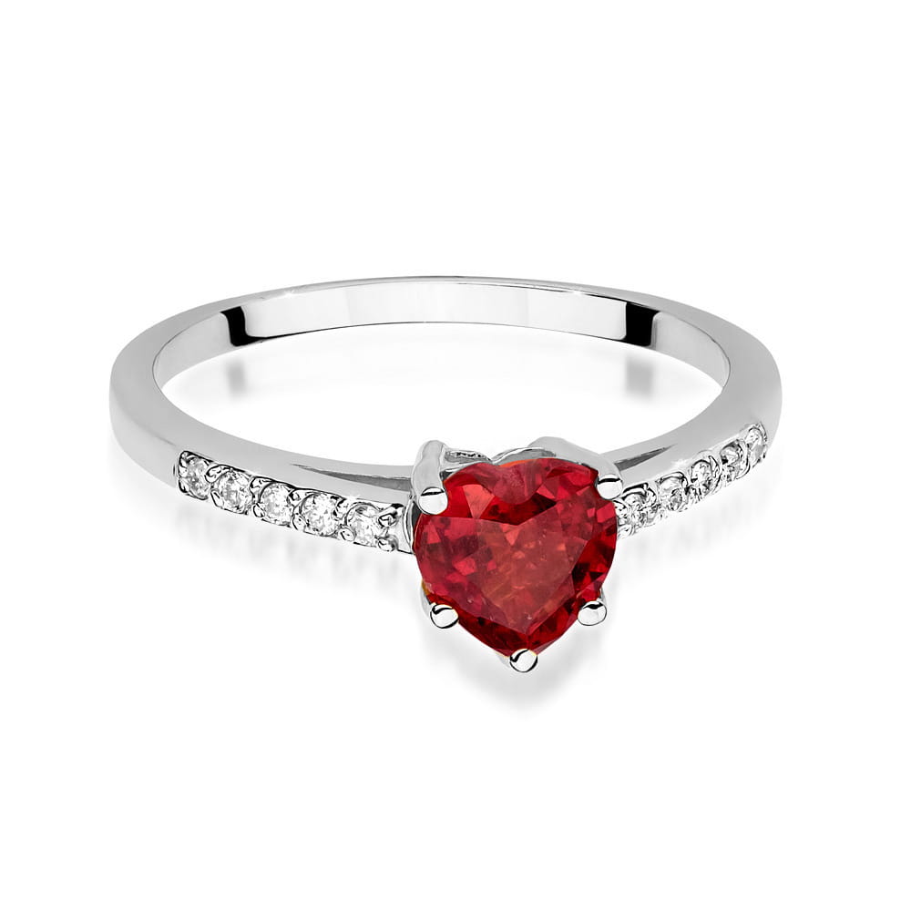 Inel Aur 9K cu Rubin 1.10 ct si Diamante Naturale 0.10 ct