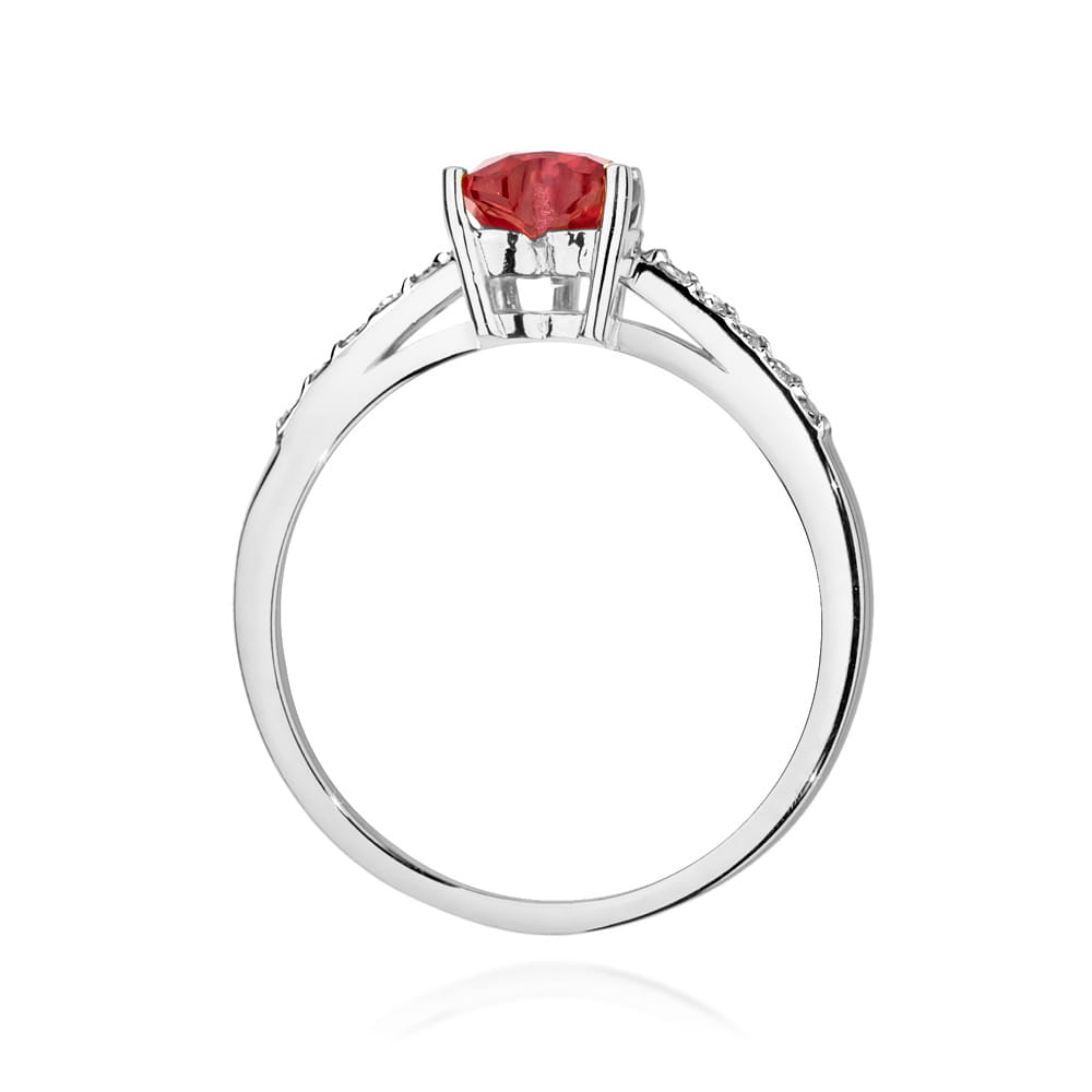 Inel Aur 9K cu Rubin 1.10 ct si Diamante Naturale 0.10 ct