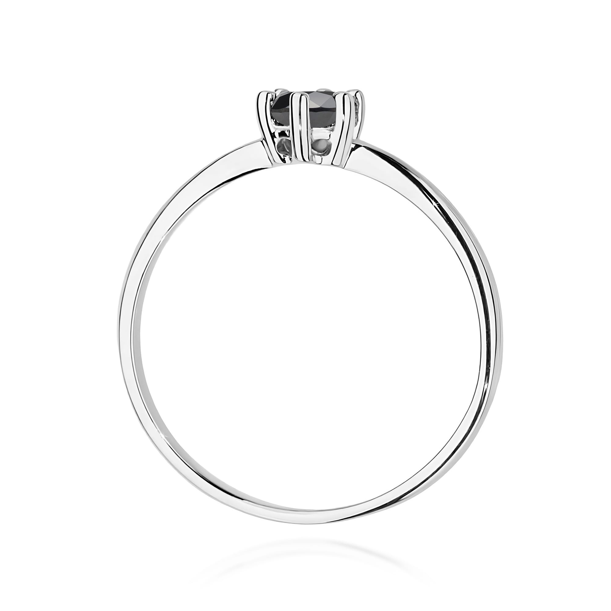 Inel Aur 9K cu Diamant Natural Negru 0.30 ct