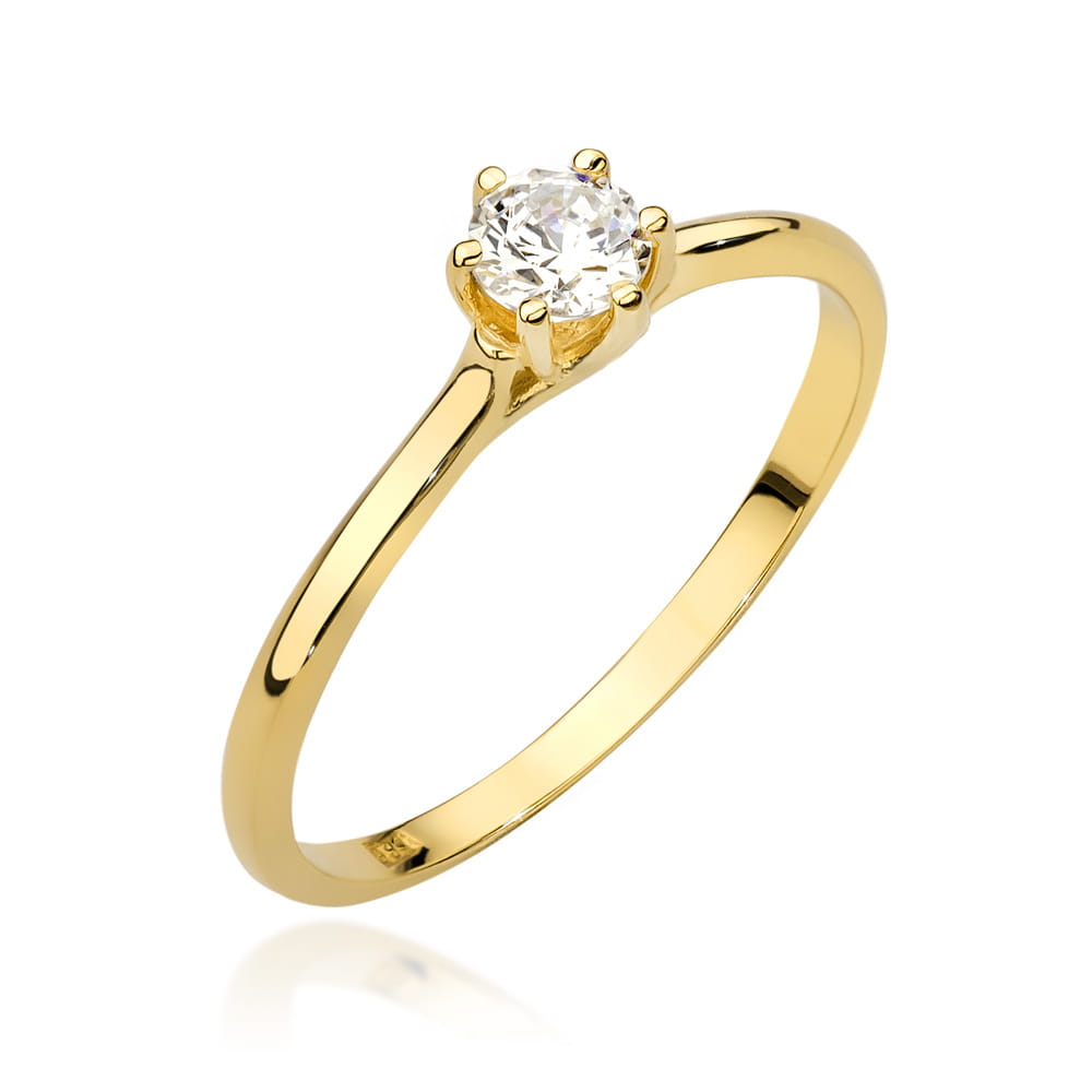 Inel Aur 9K cu Diamante Naturale 0.21 ct