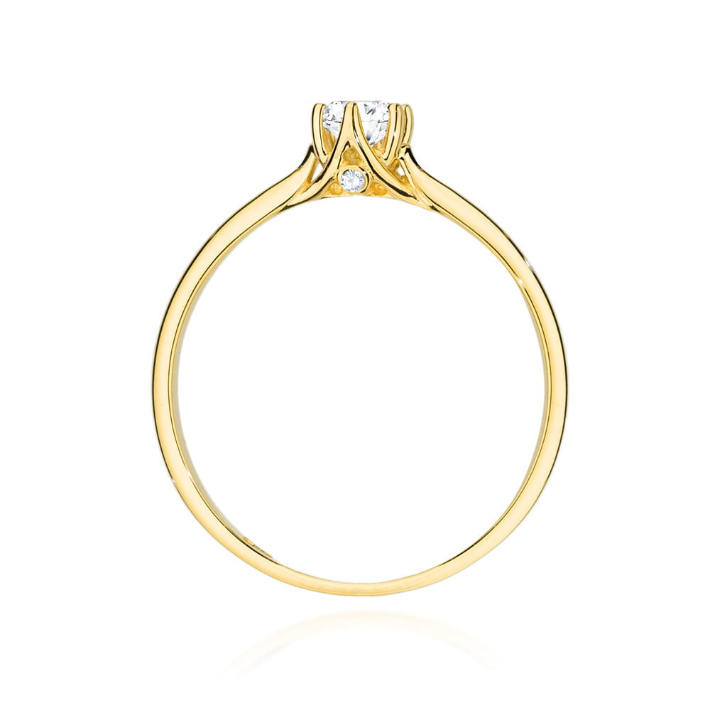 Inel Aur 9K cu Diamante de Laborator 0.21 ct