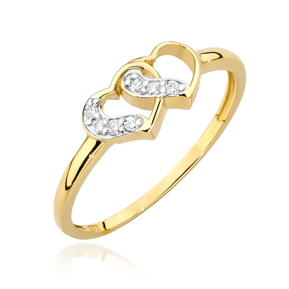 Inel Aur 9K cu Diamante Naturale 0.06 ct
