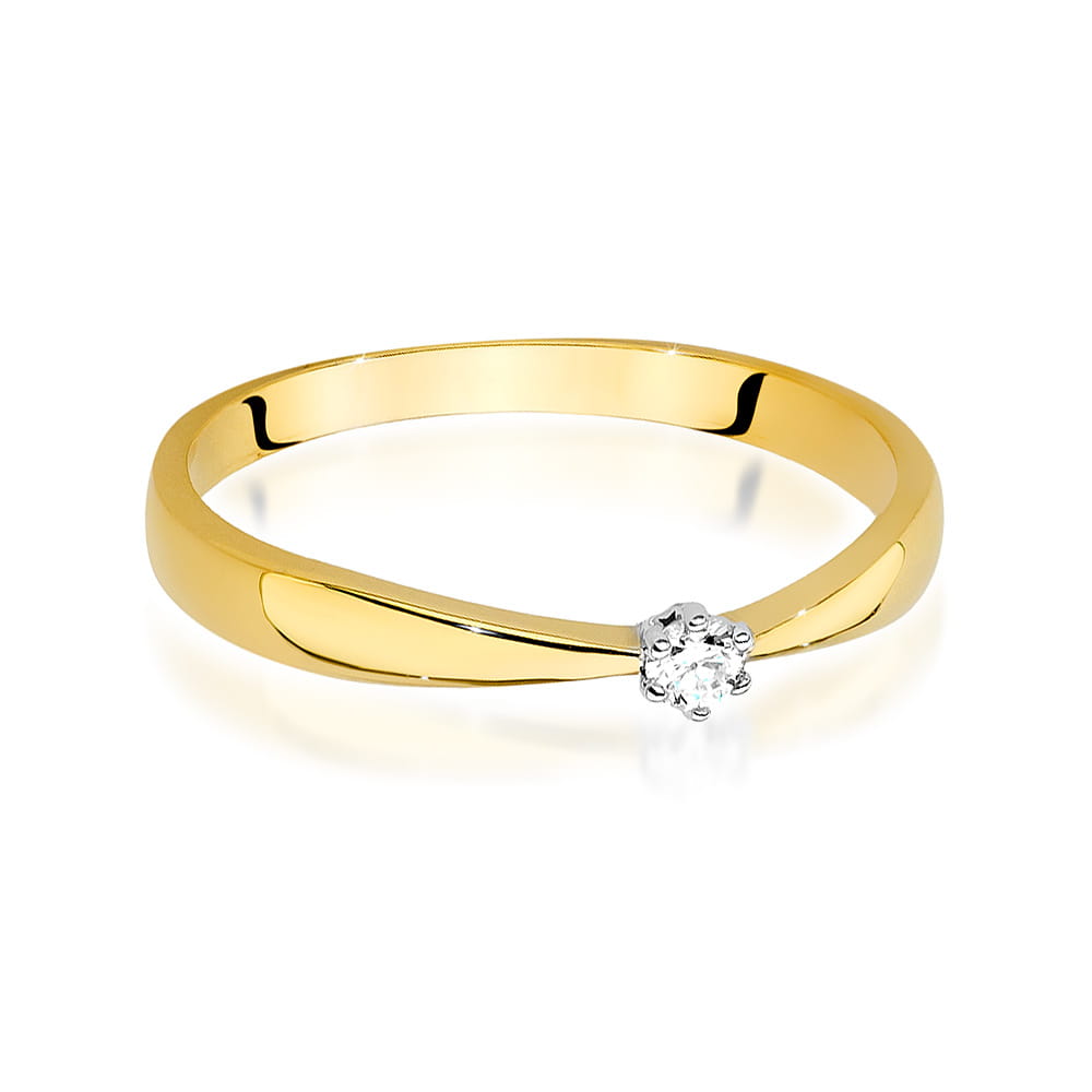 Inel Aur 9K cu Diamant Natural 0.04 ct