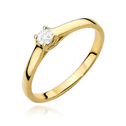 Inel Aur 9K cu Diamant Natural 0.12 ct