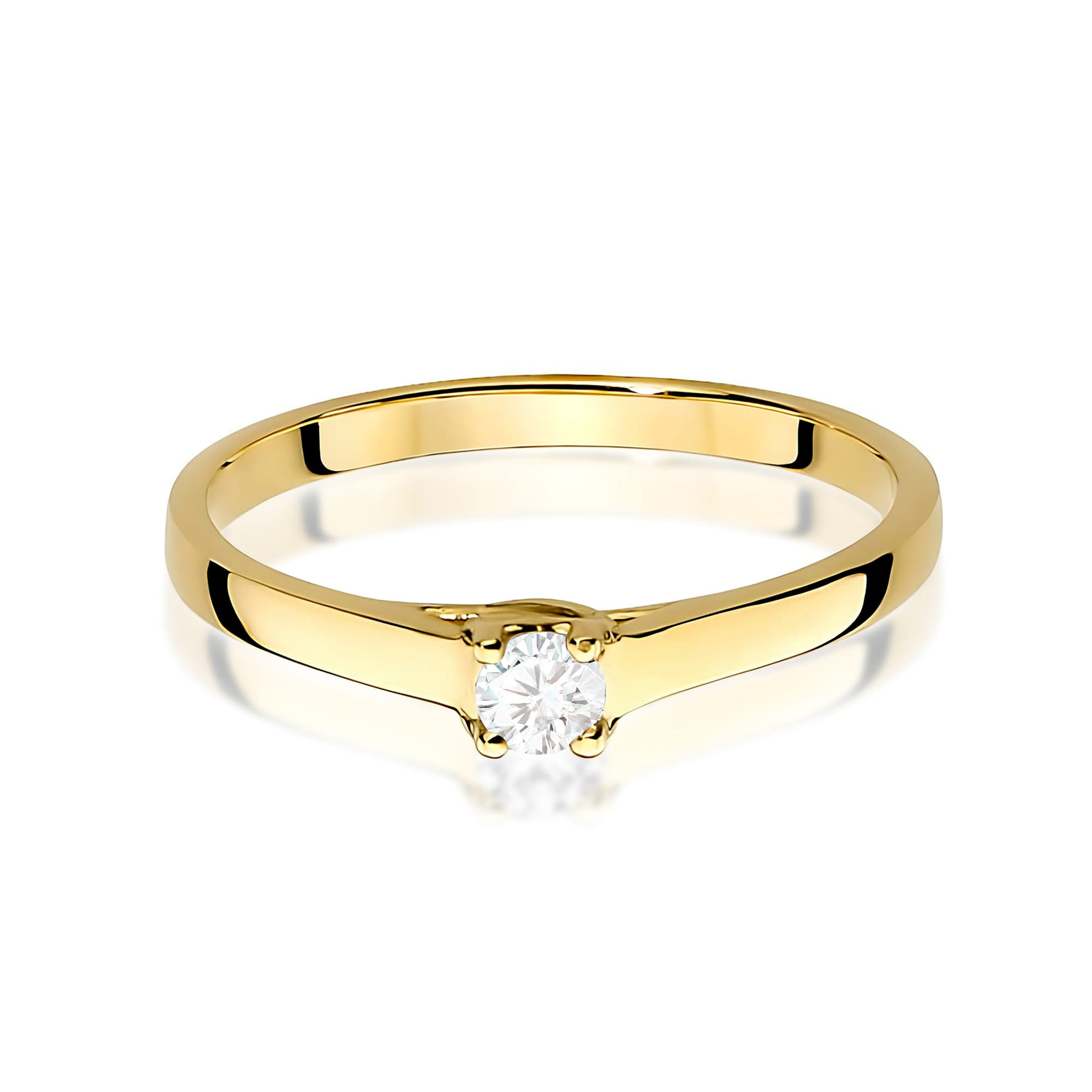 Inel Aur 9K cu Diamant Natural 0.12 ct