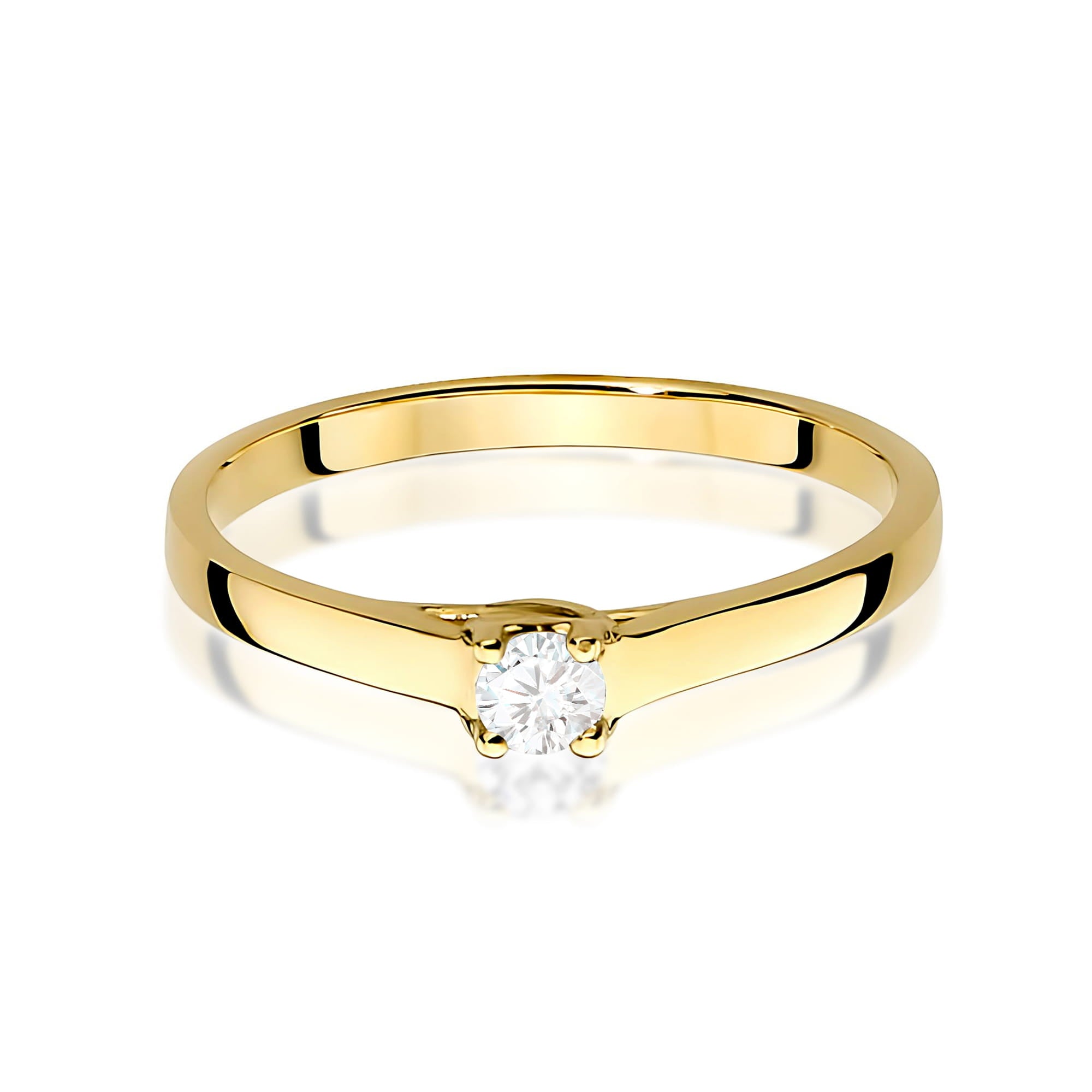 Inel Aur 9K cu Diamant Natural 0.12 ct