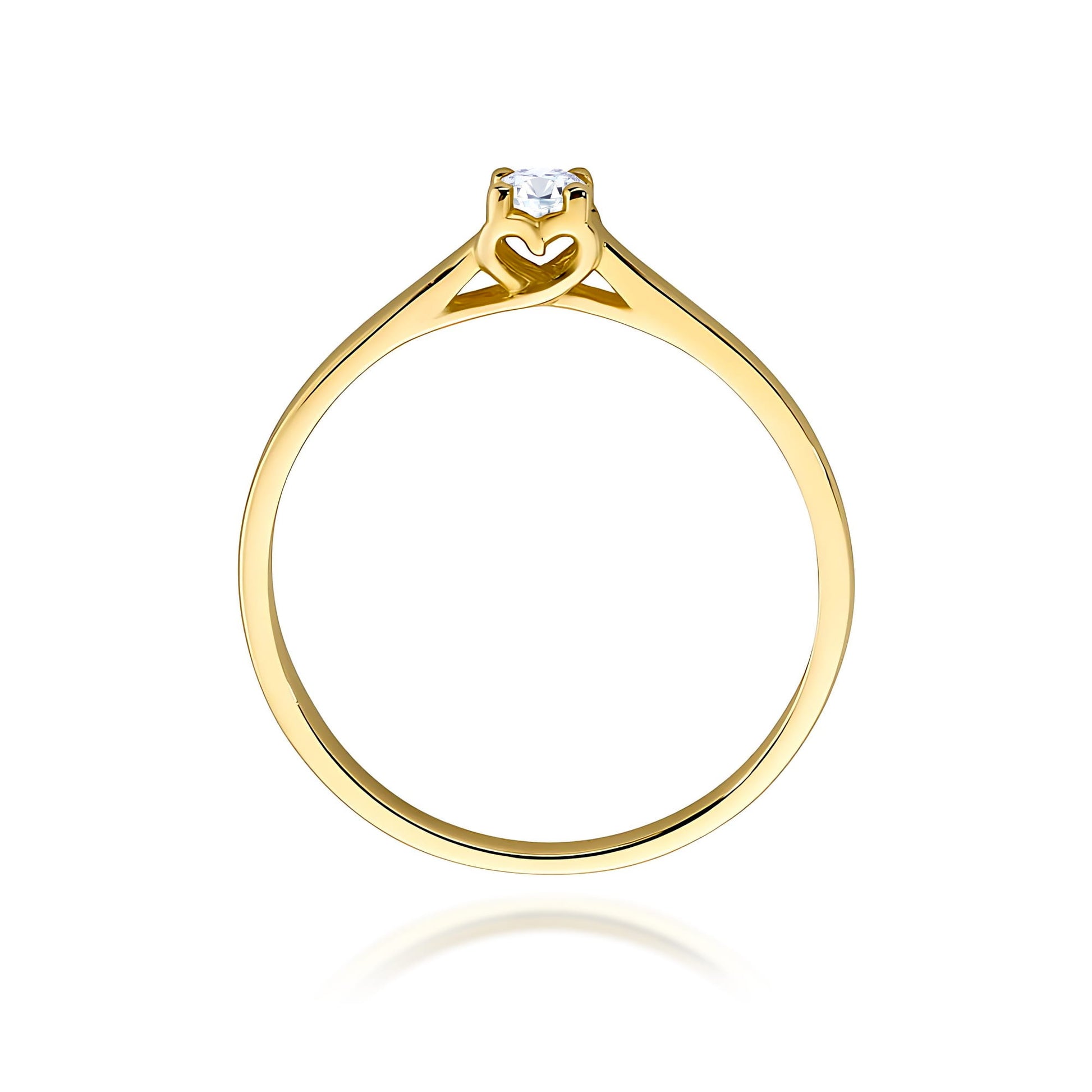 Inel Aur 9K cu Diamant Natural 0.12 ct