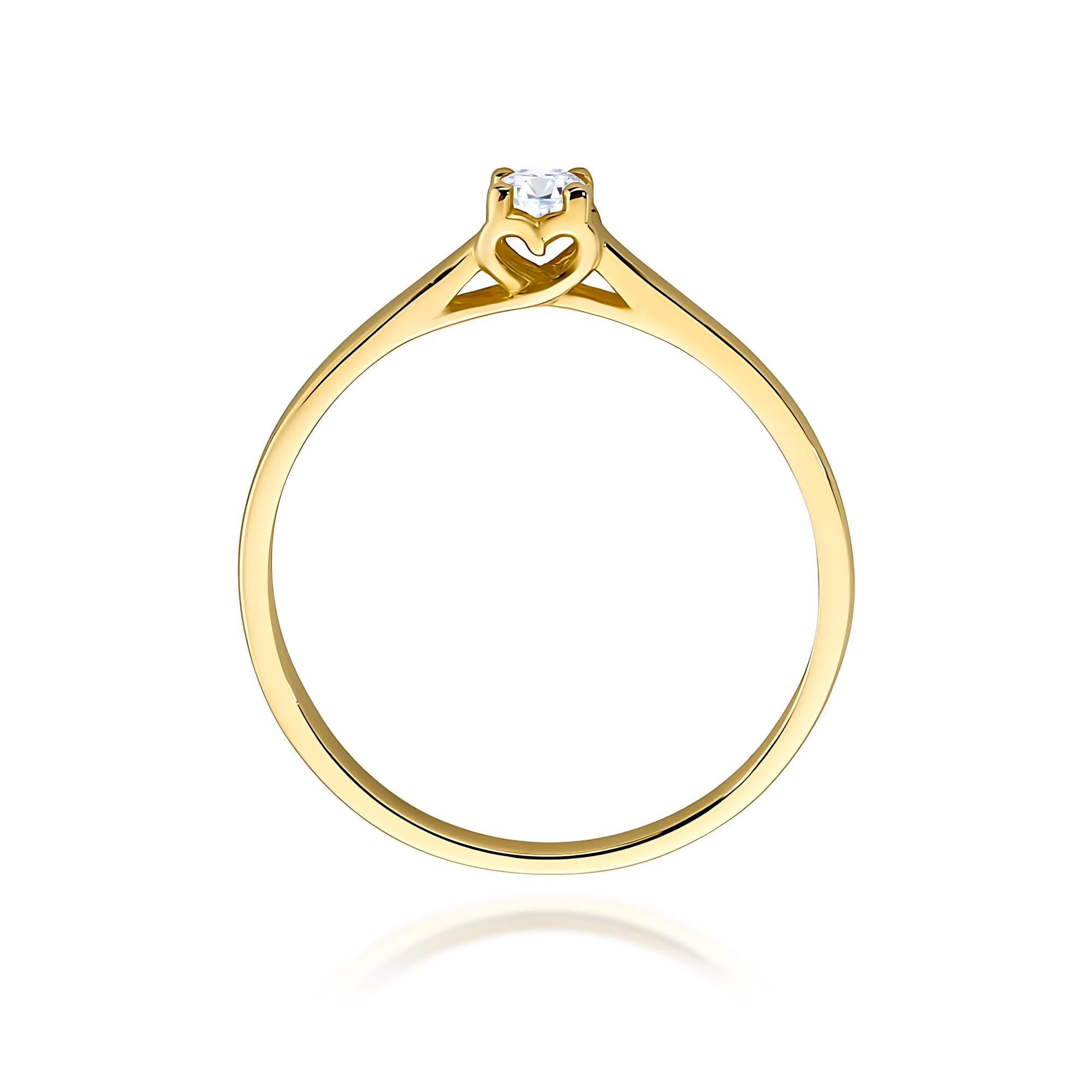 Inel Aur 9K cu Diamant Natural 0.12 ct