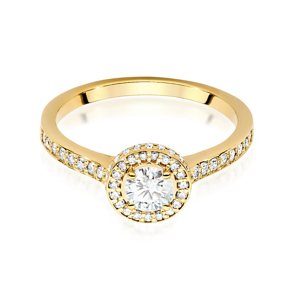 Inel Aur 9K cu Diamante Naturale 0.74 ct