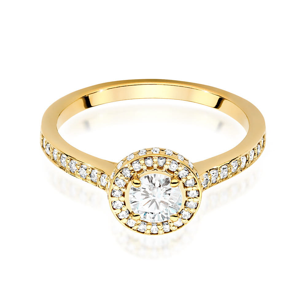 Inel Aur 9K cu Diamante Naturale 0.87 ct