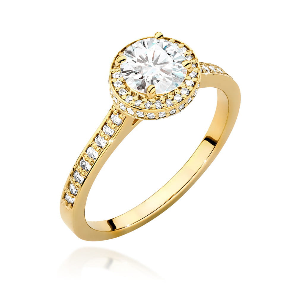 Inel Aur 9K cu Diamante Naturale 1.08 ct