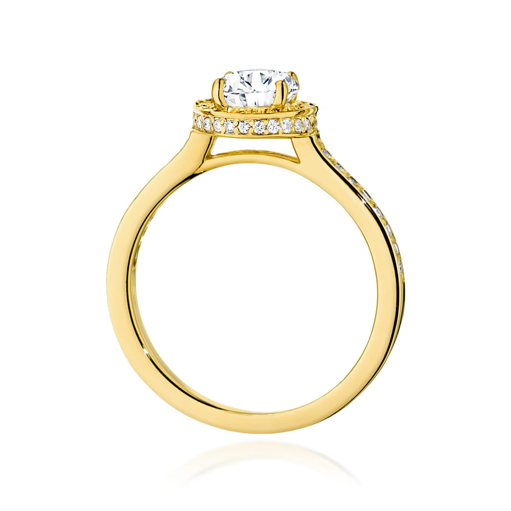 Inel Aur 9K cu Diamante de Laborator 1.08 ct