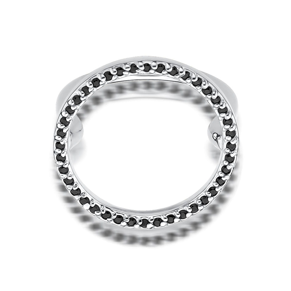Inel Aur 9K cu Diamante Naturale Negre 0.20 ct