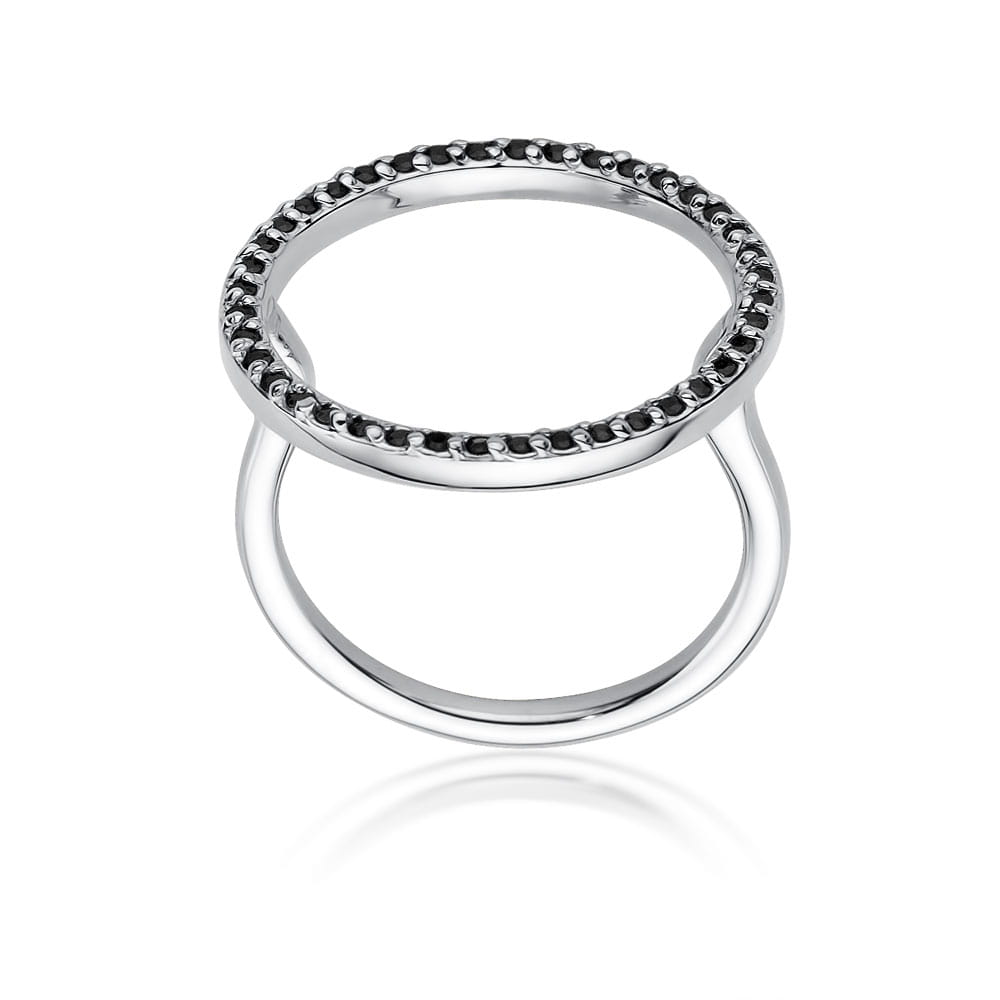 Inel Aur 9K cu Diamante Naturale Negre 0.20 ct