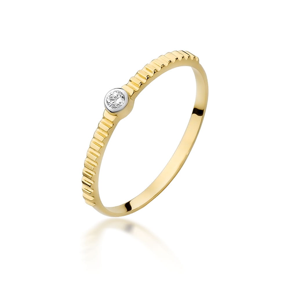 Inel Aur 9K cu Diamant Natural 0.04 ct