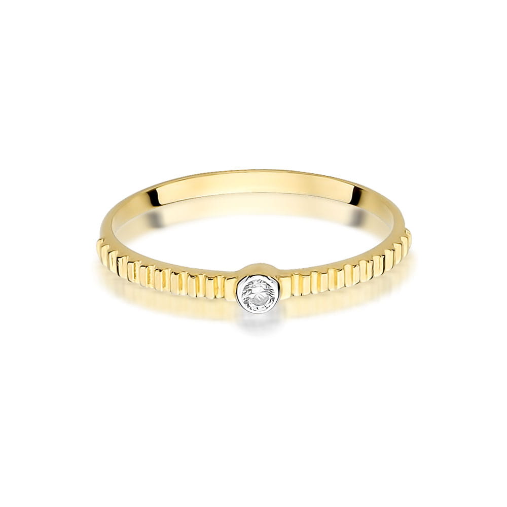 Inel Aur 9K cu Diamant Natural 0.04 ct