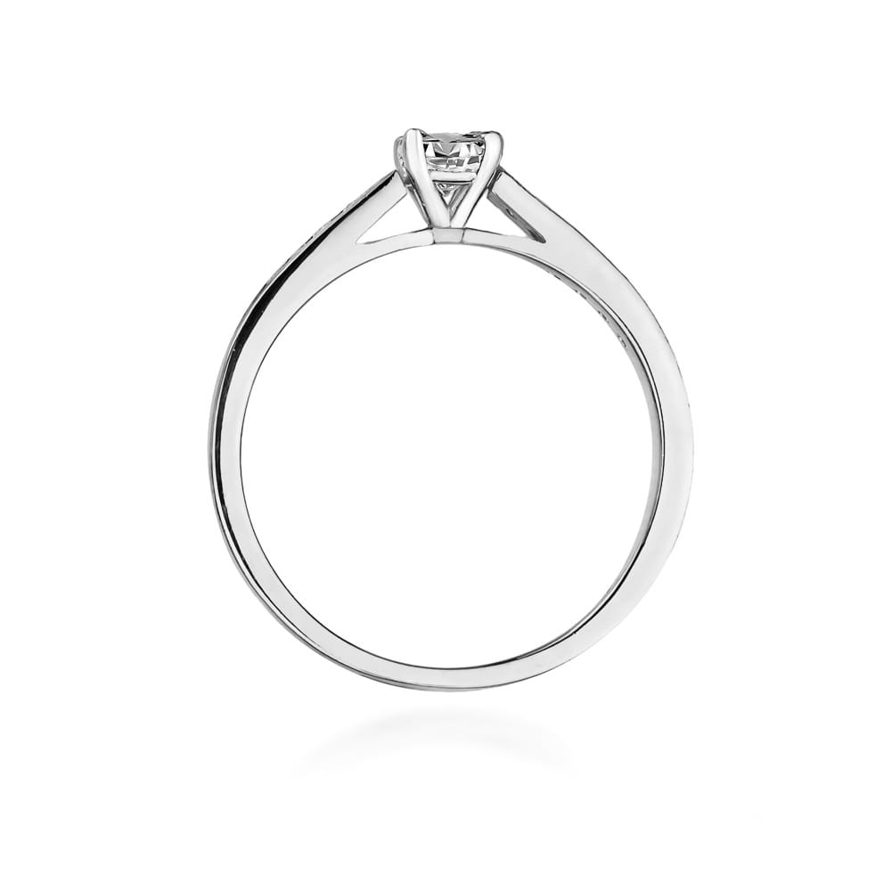 Inel Aur 14k cu Diamante 0,36 ct - Alb