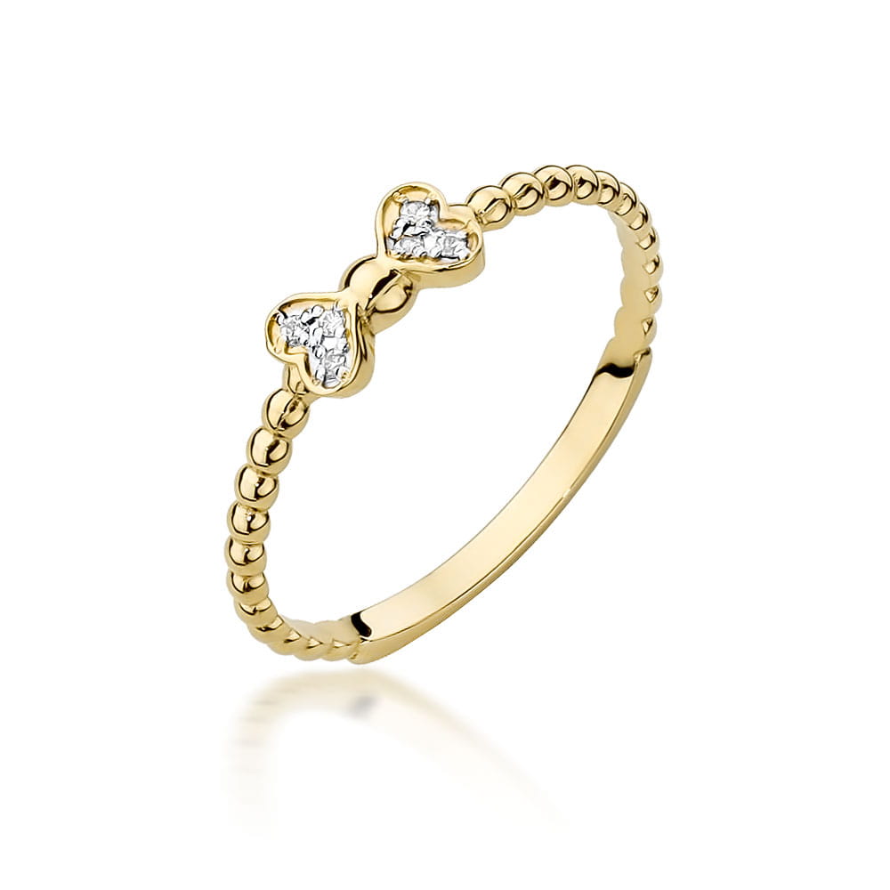 Inel Aur 9K cu Diamante Naturale 0.03 ct