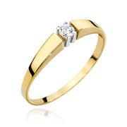 Inel Aur 9K cu Diamant Natural 0.08 ct